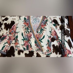 Floral wrap top